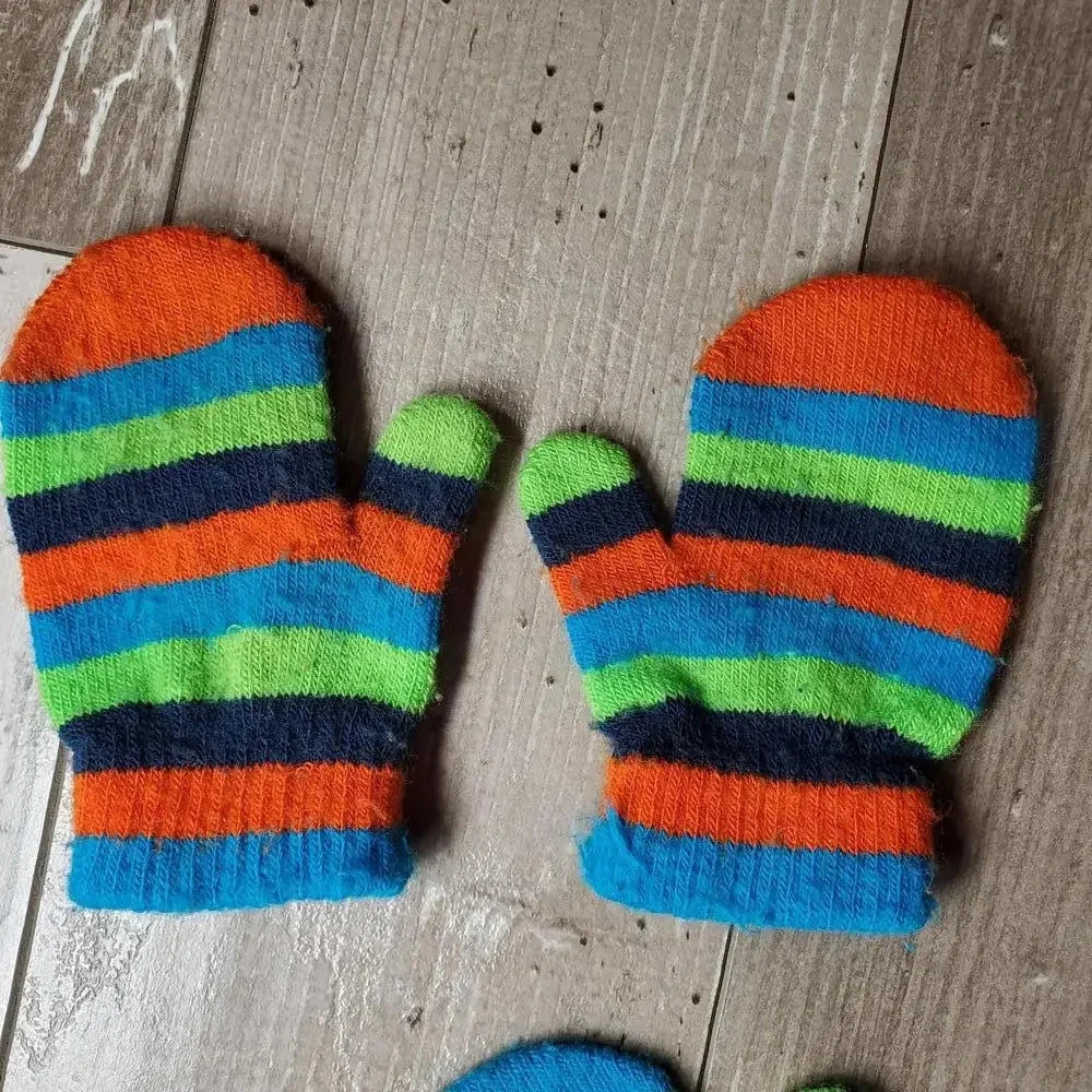 Jumping Beans Toddler Size 2T-4T Mittens Bundle Blue Green Orange EUC